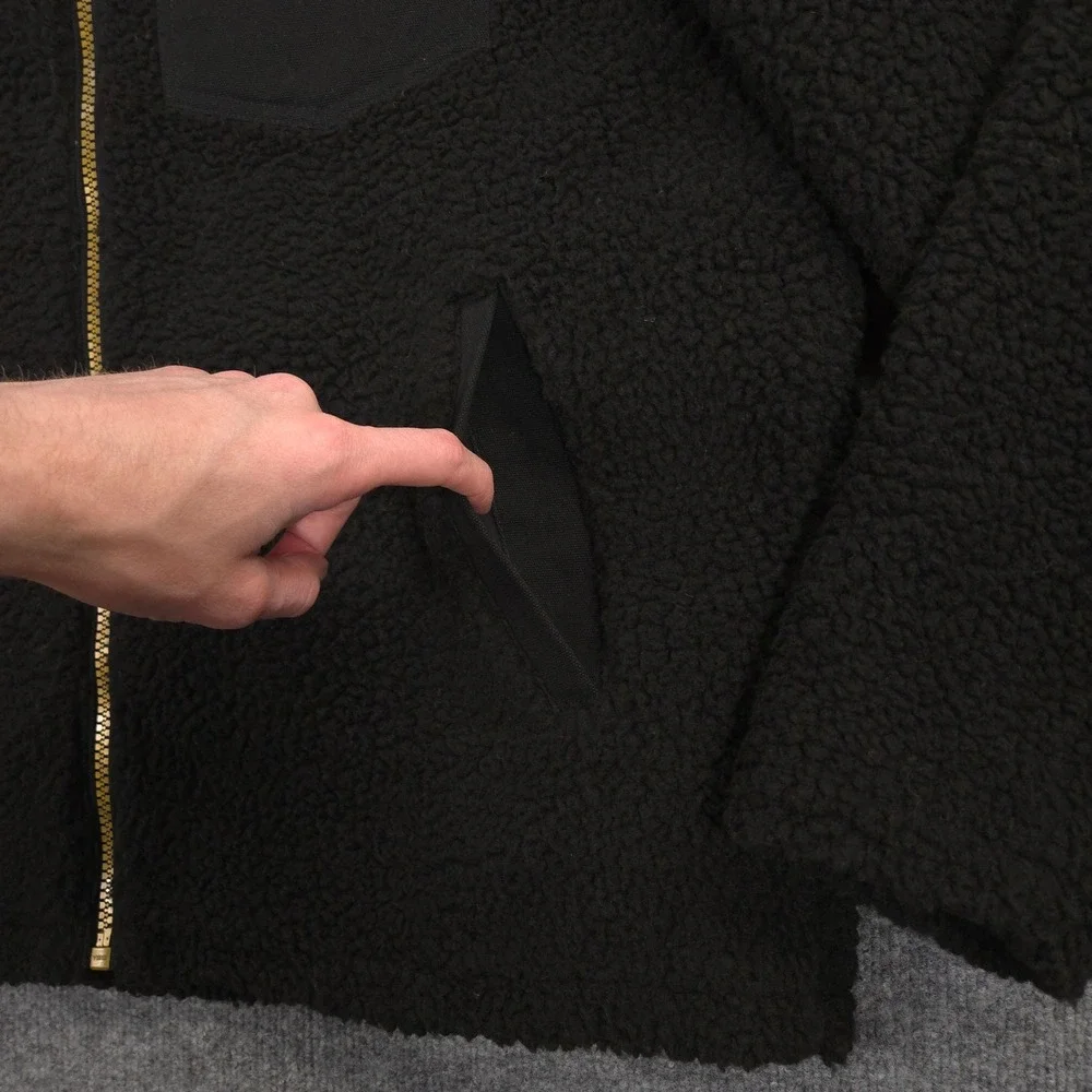Pendleton River Rock Jacket Mens XL Black Pile‎ Sherpa Fleece Full Zip Outdoor